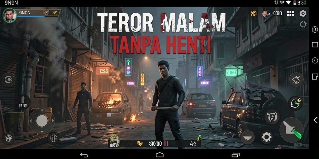 Tampilan gameplay <strong>9N9N</strong> memperlihatkan suasana mencekam yang mengundang ketegangan.