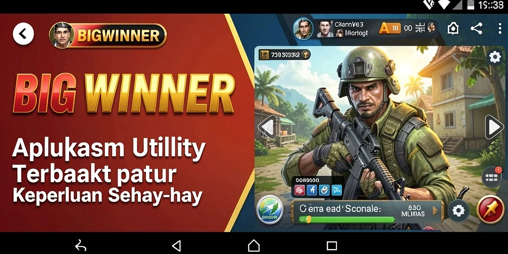 Tangkapan layar aplikasi BIGWINNER menunjukkan antarmuka yang bersih dan intuitif.