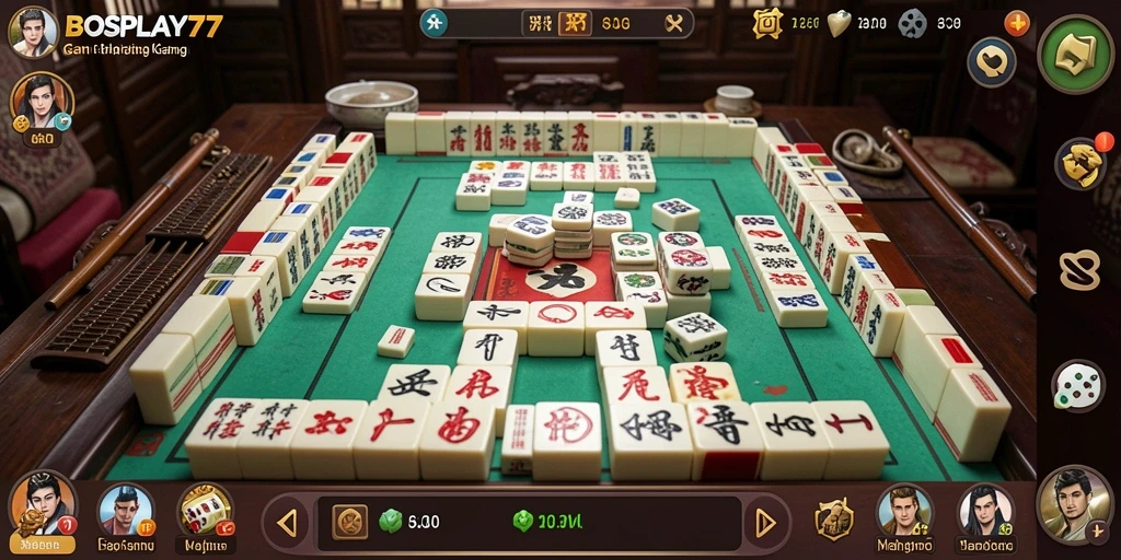 Tampilan gameplay menarik dari <strong>BOSPLAY77</strong> yang menghadirkan pengalaman Mahjong terbaik.