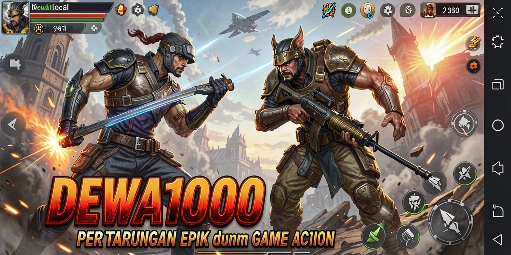 Tampilan gameplay DEWA1000 yang seru dan mendebarkan.