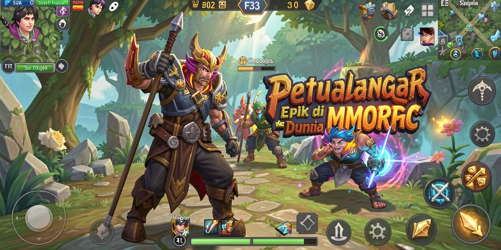 Gameplay F32 dengan pertarungan epik dan grafis menawan.