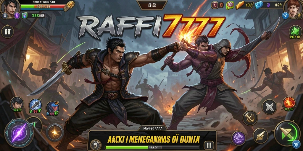 Gameplay RAFFI777 yang mendebarkan dengan aksi pertarungan yang seru.