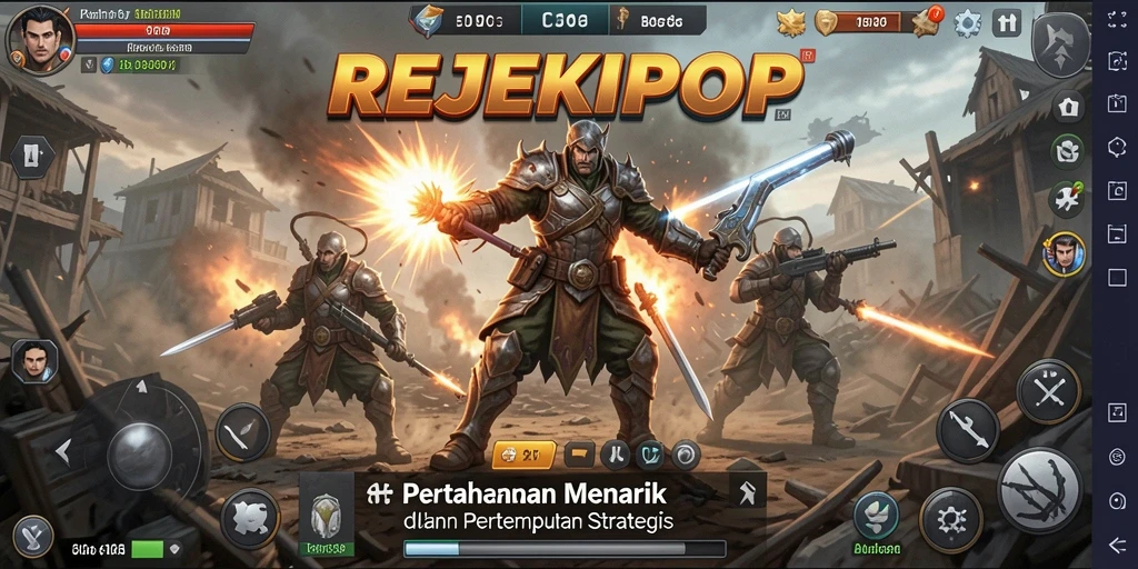 Screenshot gameplay <strong>REJEKIPOP</strong> yang menampilkan strategi Tower Defense yang seru.