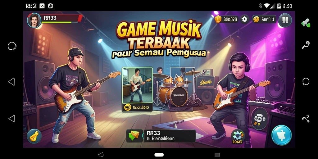 Tampilan gameplay RR33 menampilkan pemain yang menikmati alunan musik.