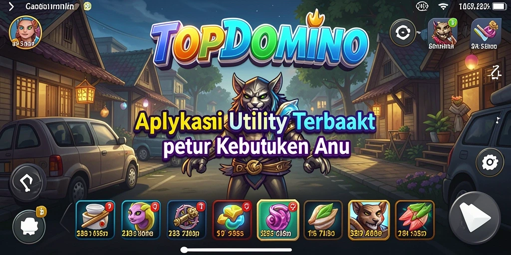 Tangkapan layar utama TOPDOMINO menunjukkan antarmuka aplikasi yang intuitif.